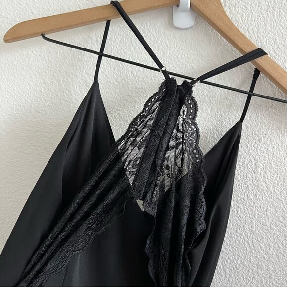 Lulu's Story of a Starry Night Black Backless Lace Maxi Dress Slit Medium - Picture 5 of 10